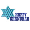 Chanukah graphic with dreidel pattern star