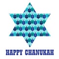 Chanukah star with dreidel pattern Royalty Free Stock Photo