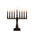 Chanukiah. Jewish holiday Hanukkah. Vector illustration on isolated background.