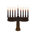 Chanukiah. Jewish holiday Hanukkah. Vector illustration on isolated background.