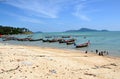 Chao Lo, Thailand: Fishing Boats and Beach Royalty Free Stock Photo