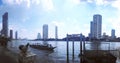 Chao Phraya River ,Beautiful Bangkok cityscape , River view , Bangkok ,Thailand