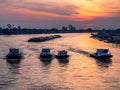 Chao Phraya River There is a cargo ship