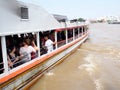 CHAO PHRAYA river boat ship goods & person Transportation, BANGKOK, THAILAND. Royalty Free Stock Photo