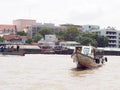 CHAO PHRAYA river boat ship goods & person Transportation, BANGKOK, THAILAND. Royalty Free Stock Photo