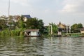 Chao Phraya riverside houses Royalty Free Stock Photo