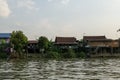 Chao Phraya riverside houses Royalty Free Stock Photo