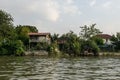 Chao Phraya riverside houses Royalty Free Stock Photo