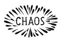 Chaos black isolated lettering art