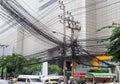 The chaos of cables and wires on asoke road