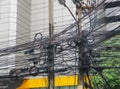 The chaos of cables and wires on asoke road