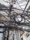 The chaos of cables and wires on asoke road