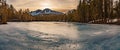 CHAOS CRAGS REFLECTION LAKE FROZEN Royalty Free Stock Photo