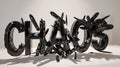 Chaos in 3D: Solid Phenolic Resin Typography Royalty Free Stock Photo