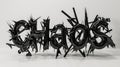 Chaos in 3D: Solid Phenolic Resin Typography Royalty Free Stock Photo