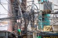 Chaos from electric wires on the street