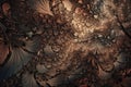 Chaos fractal pattern with intricate details and contrasting tones that create a sense of dynamic movement and complexity