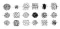 Chaos lines doodle set. Hand drawn tangled clew. Insane scribble lines. confused doodle scribbles. Royalty Free Stock Photo