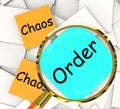 Chaos Order Post-It Papers Show Disorganized Or Ordered Royalty Free Stock Photo