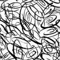 Chaos seamless pattern, Tangled texture, vector background with lines Royalty Free Stock Photo