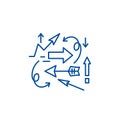 Chaos theory line icon concept. Chaos theory flat vector symbol, sign, outline illustration.