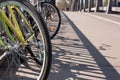 Chaotic bicycle/bike parking in a city - transport, public transport - stolen bikes, old bikes, bike theft Royalty Free Stock Photo