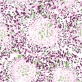 Chaotic blot sealess pattern. Ornamental floral dot texture with colorful flower petal spot. Royalty Free Stock Photo