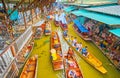 Chaotic boat traffic in Damnoen Saduak floating market, Thailand