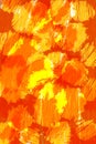 Chaotic bright orange brush strokes in dry watercolor old gouache texture, abstract minimalist wallpaper design Royalty Free Stock Photo