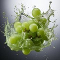 Chaotic Energy: Green Grapes And Energy Drink Splash