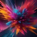 A chaotic explosion of colors giving life to an abstract and vibrant universe, expressing energy and spontaneity1 Royalty Free Stock Photo