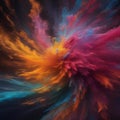 A chaotic explosion of colors giving life to an abstract and vibrant universe, expressing energy and spontaneity5 Royalty Free Stock Photo