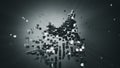 Chaotic flying grey cubes 3D rendering Royalty Free Stock Photo
