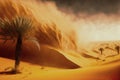 Landscape of a sand storm in the desert Royalty Free Stock Photo