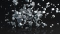 Chaotic parallelepiped particles abstract 3D render