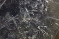 Chaotic patterning of the icy surface of the river Royalty Free Stock Photo