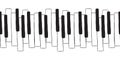 Chaotic Pianoforte musical grand piano octaves, sketch drawing. Vector seamless doodle pattern with hand drawn piano, harpsichord