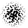 Chaotic pointillist half-tone circle pattern. Random dots.