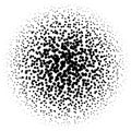 Chaotic pointillist half-tone circle pattern. Random dots.