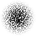 Chaotic pointillist half-tone circle pattern. Random dots. Royalty Free Stock Photo