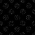 Chaotic Polka Dots Seamless Pattern. Vector painted background from small rounds. Abstract white and black pattern for Royalty Free Stock Photo