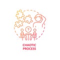 Chaotic process red gradient concept icon