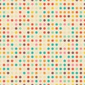 Chaotic seamless pattern of multicolored circles on beige background Royalty Free Stock Photo