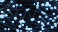 Chaotic structure plexus network node mesh background. Abstract and science technology concept. 3D illustration rendering Royalty Free Stock Photo