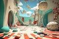 Chaotic surreal 3D background