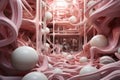 Chaotic surreal 3D background