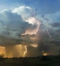 A Chaotic Thundercloud with Lightning Strikes Within Royalty Free Stock Photo