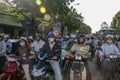 Chaotical traffic in ho chi minh,vietnam Royalty Free Stock Photo