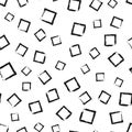 Chaotically scattered squares painted with a rough brush. Seamless pattern. Royalty Free Stock Photo