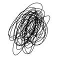 Chaotically tangled line. Unravels chaos and mess difficult situation. Psychotherapy concept of solving problems is easy. One Royalty Free Stock Photo